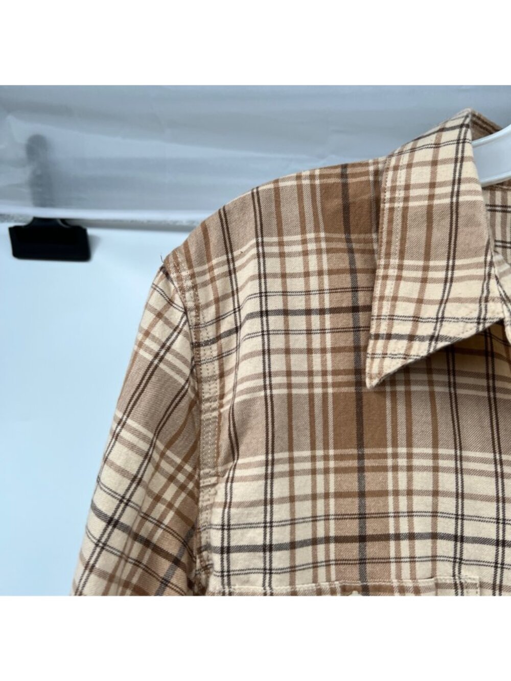 Lauren Ralph Lauren Womens Plaid Button Up Top Tan/Multi Long Sleeve Size XL - Picture 5 of 8